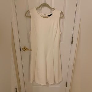White House Black Market winter white a-line dress, size large, NWT!